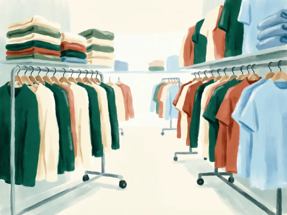 Concept illustration of Shisanhang garment wholesale area in Liwan: An orientation walk in the historic clothing wholesale district