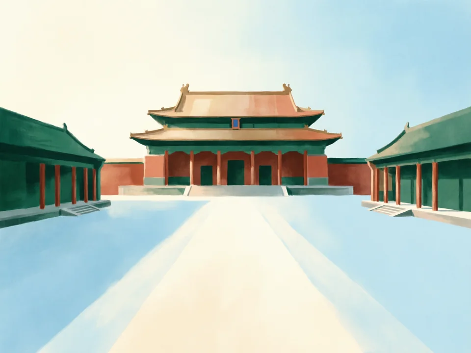 Concept illustration of Nanjing Museum in Xuanwu: One of China’s major museums, in a palace-style hall
